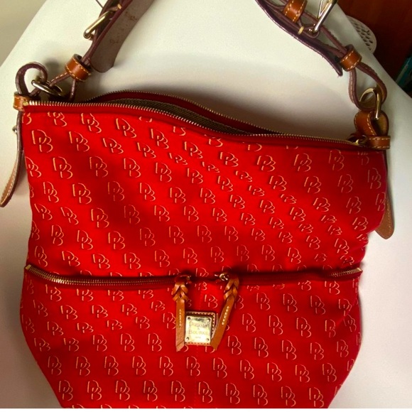 Authentique Dooney & Bourke Logo Handbag red - Picture 2 of 8
